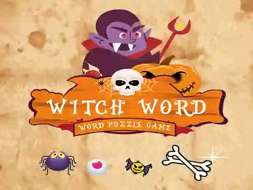 Leikur Witch Word Halloween Puzzel Game á netinu