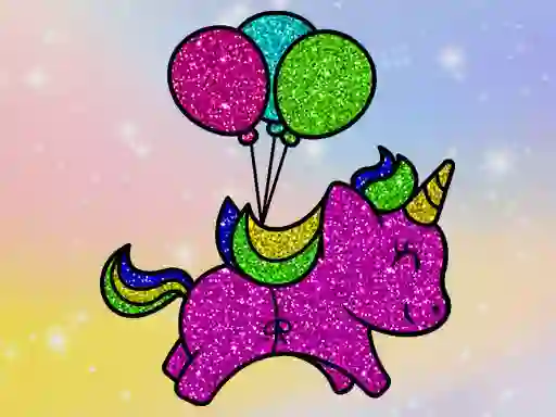 Leikur Coloring Book Glittered Unicorns á netinu