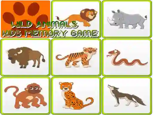Leikur Wild Animals Kids Memory game á netinu