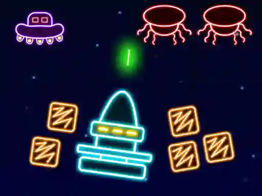 Leikur Neon Invaders á netinu