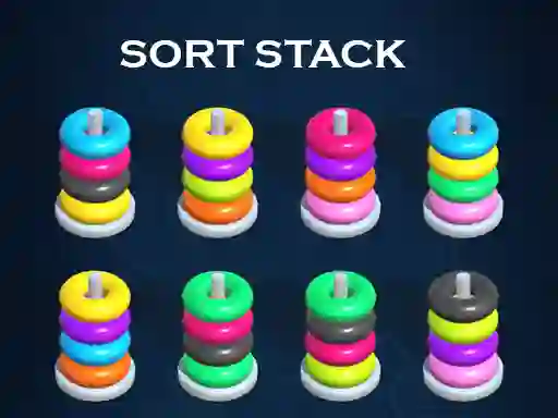 Leikur Sort Stack color Hoop Game á netinu