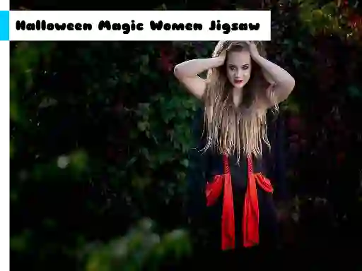 Leikur Halloween Magic Women Jigsaw á netinu