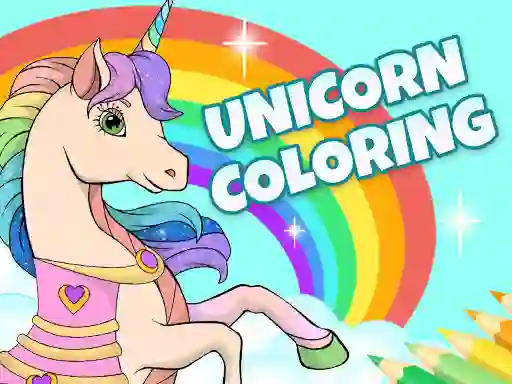 Leikur Unicorn Dress Up Coloring Book á netinu