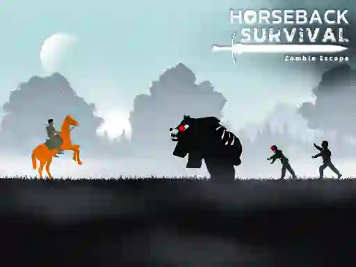 Leikur Horseback Survival Zombies Escape á netinu