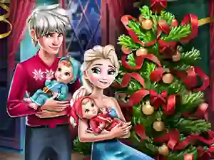 Leikur Elsa Family Christmas á netinu