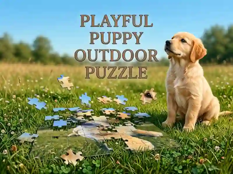 Leikur Playful Puppy Outdoor Puzzle á netinu