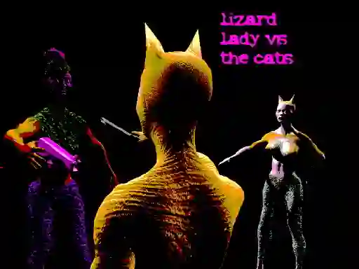 Leikur Lizard Lady Vs The Cats á netinu