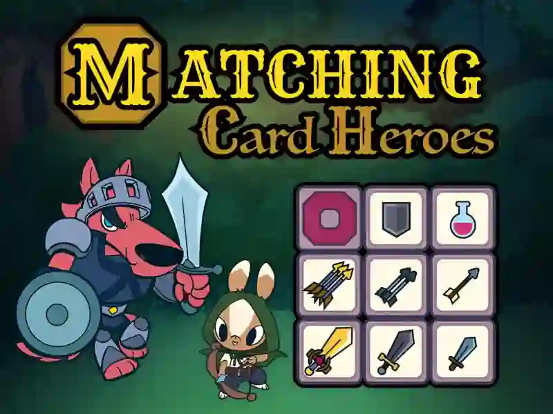 Leikur Matching Card Heroes á netinu