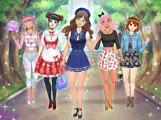 Leikur High School Anime Dress Up á netinu