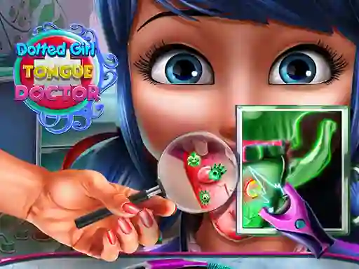 Leikur Dotted Girl Tongue Doctor á netinu