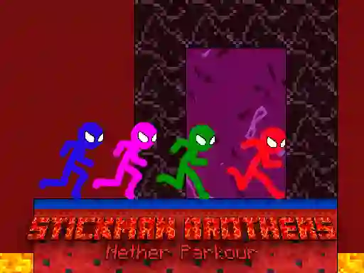 Leikur Stickman Brothers Nether Parkour á netinu