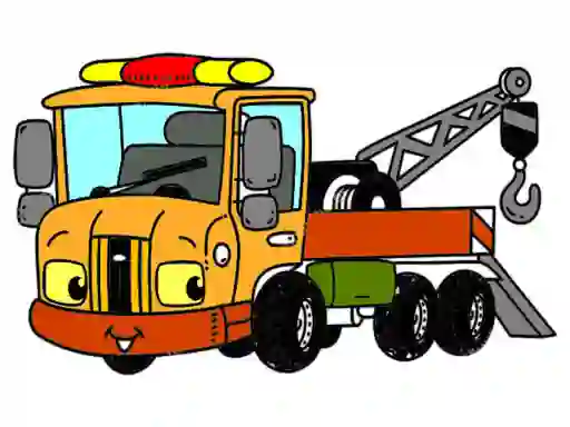 Leikur Tow Trucks Coloring á netinu