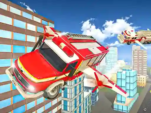 Leikur Flying Fire Truck Driving Sim á netinu