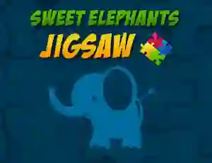 Leikur Sweet Elephants Jigsaw á netinu