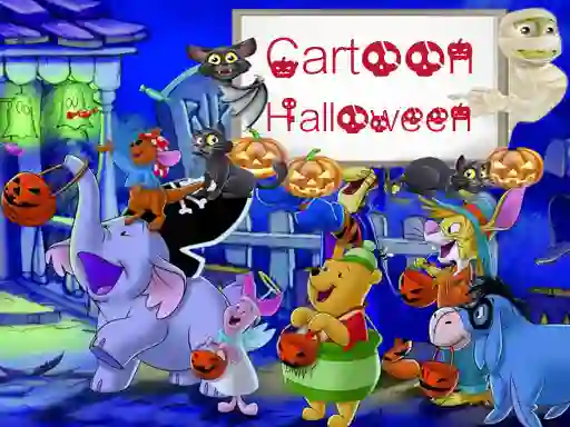 Leikur Cartoon Halloween Slide Puzzle á netinu