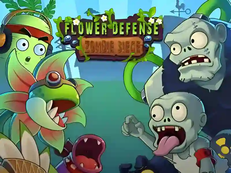 Leikur Flower Defense Zombie Siege á netinu