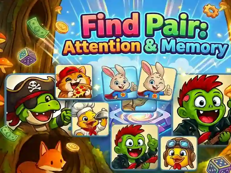 Leikur Find Pair: Attention & Memory á netinu
