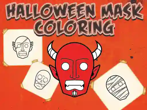 Leikur Halloween Mask Coloring Book á netinu
