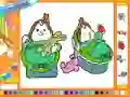 Leikur Online coloring baby twins á netinu