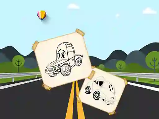 Leikur Funny Cars For Kids Coloring á netinu