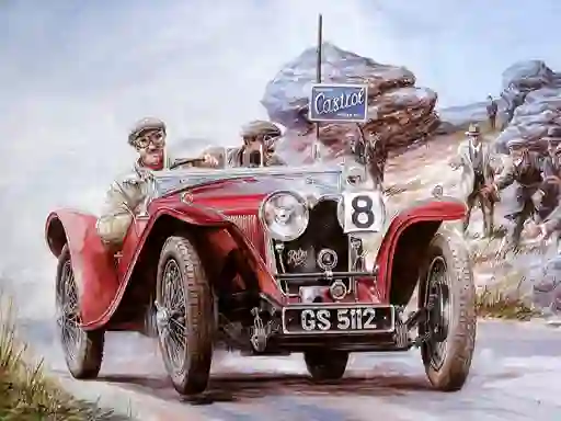 Leikur Painting Vintage Cars Jigsaw Puzzle 2 á netinu