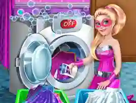 Leikur Superdoll Washing Capes á netinu