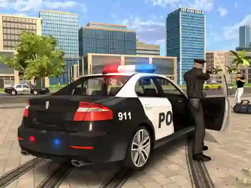 Leikur Cartoon Police Car á netinu