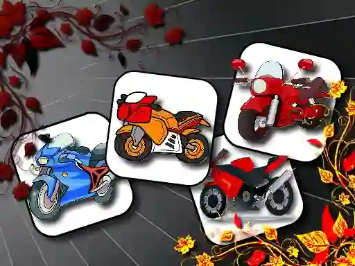 Leikur Cartoon Motorbikes Memory á netinu