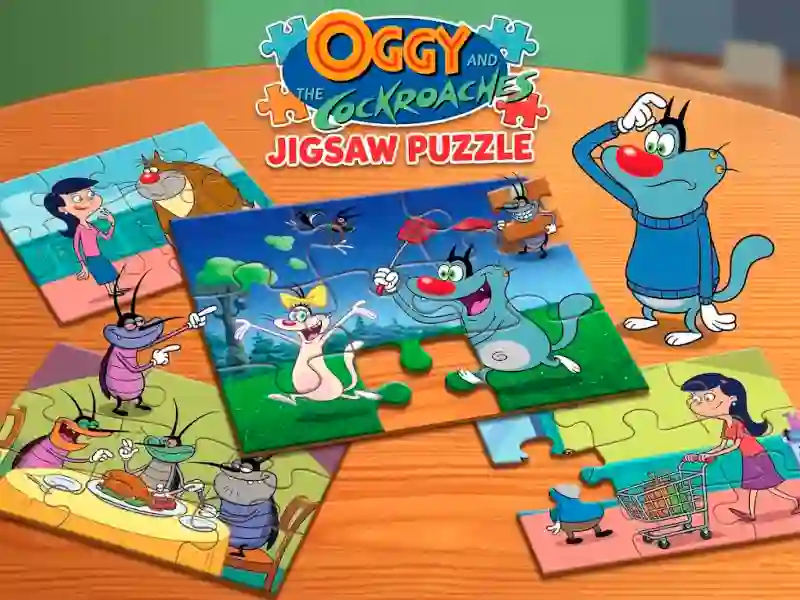 Leikur Oggy and the Cockroaches Jigsaw Puzzle á netinu