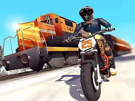 Leikur Trail Bike vs Train Race á netinu