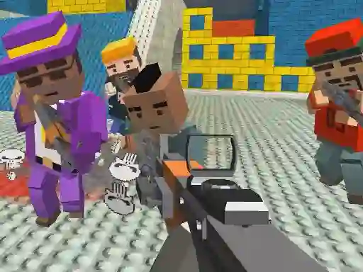 Leikur GunGame shooting warfare: blocky gangster á netinu