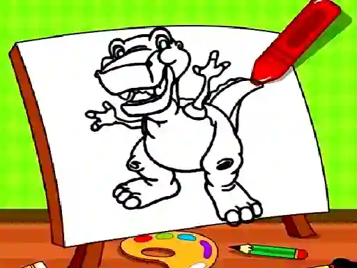 Leikur Easy Kids Coloring Dinosaur á netinu
