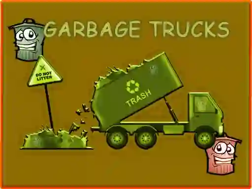 Leikur Garbage Trucks Hidden Trash Can á netinu