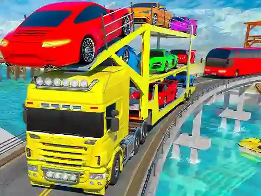 Leikur Crazy Mega Car Transport Truck Game á netinu