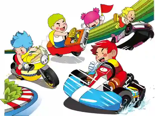 Leikur Cartoon Kart Puzzle á netinu