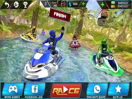 Leikur Jet Ski Water Boat Racing á netinu