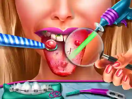 Leikur Ellie Tongue Doctor á netinu
