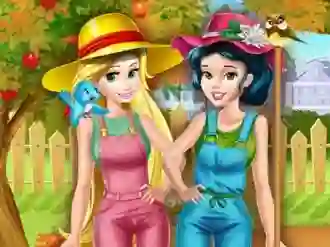 Leikur Princesses Working In the Garden á netinu