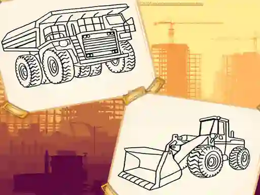 Leikur Construction Trucks Coloring á netinu