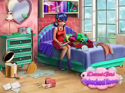 Leikur Dotted Girl: Highschool room á netinu