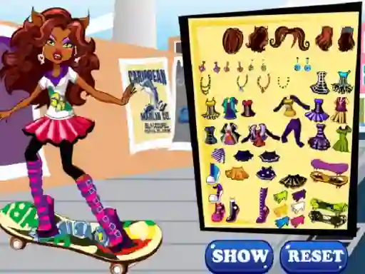 Leikur Clawdeen skates á netinu