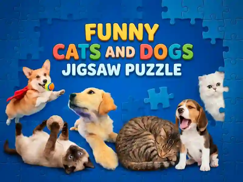 Leikur Funny Cats And Dogs Jigsaw Puzzle á netinu