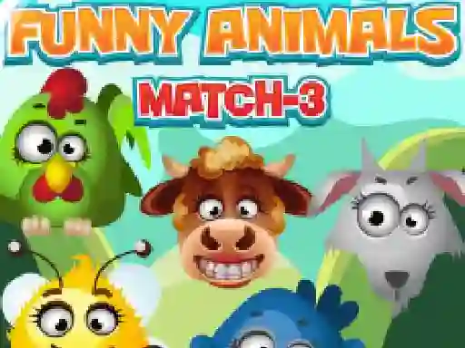 Leikur Funny Animals Match 3 á netinu