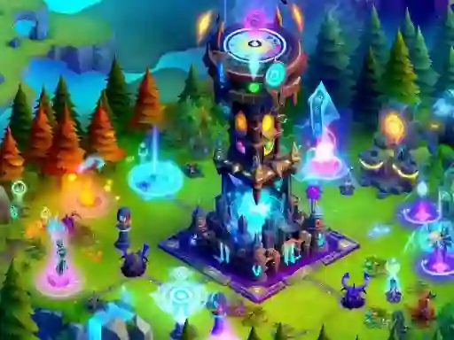 Leikur 2D Fantasy Tower Defence á netinu