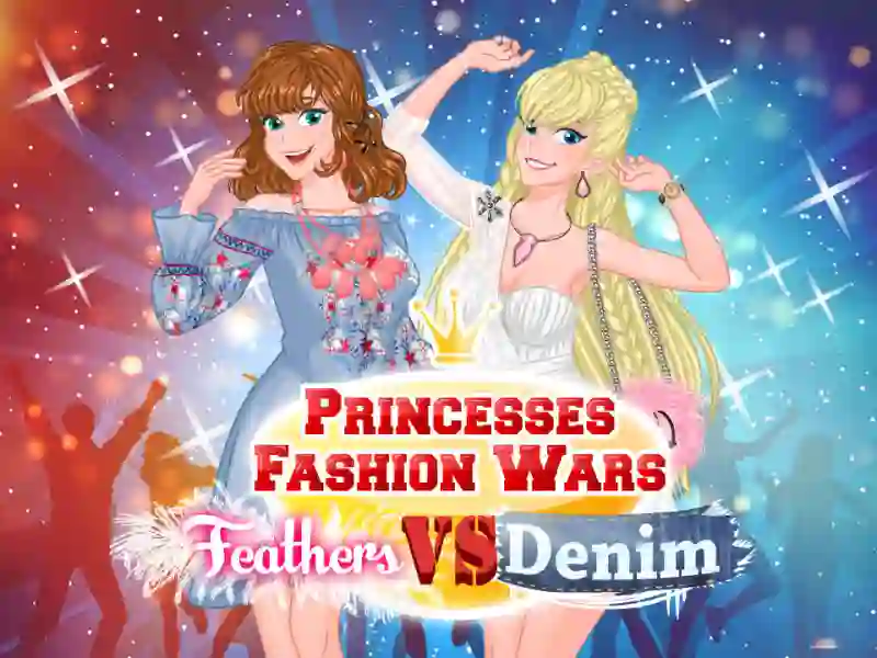 Leikur Princesses Fashion Wars Feathers VS Denim á netinu