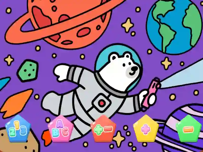 Leikur Color By Code Space Bear á netinu