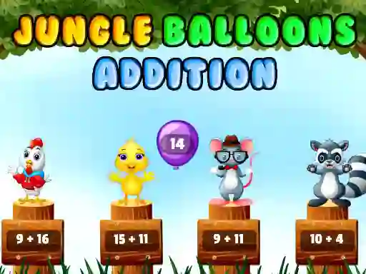 Leikur Jungle Balloons Addition á netinu