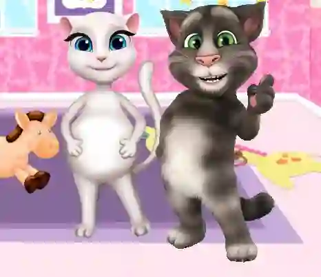 Leikur Preganat Kitty Room Decor á netinu