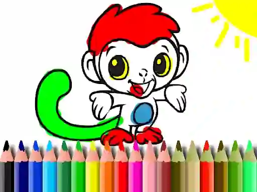 Leikur Back To School: Monkey Coloring á netinu
