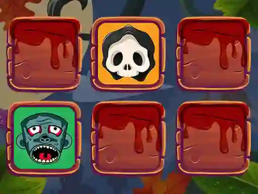 Leikur Halloween Faces Memory á netinu